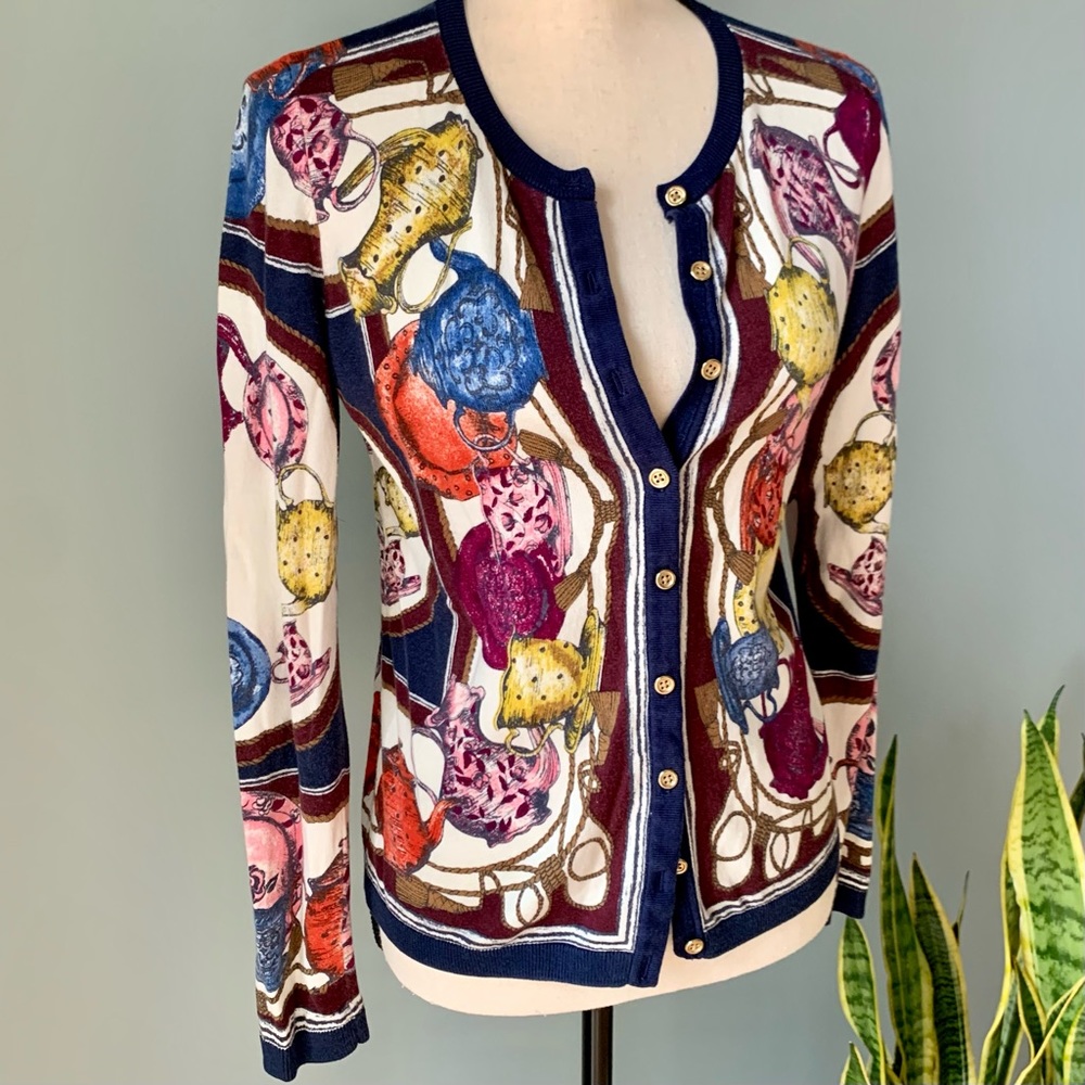 ❗️Sold❗️Talbots Charming Tea Party Cardigan Sweater • Long Sleeve • Small Petite - Picture 5 of 12
